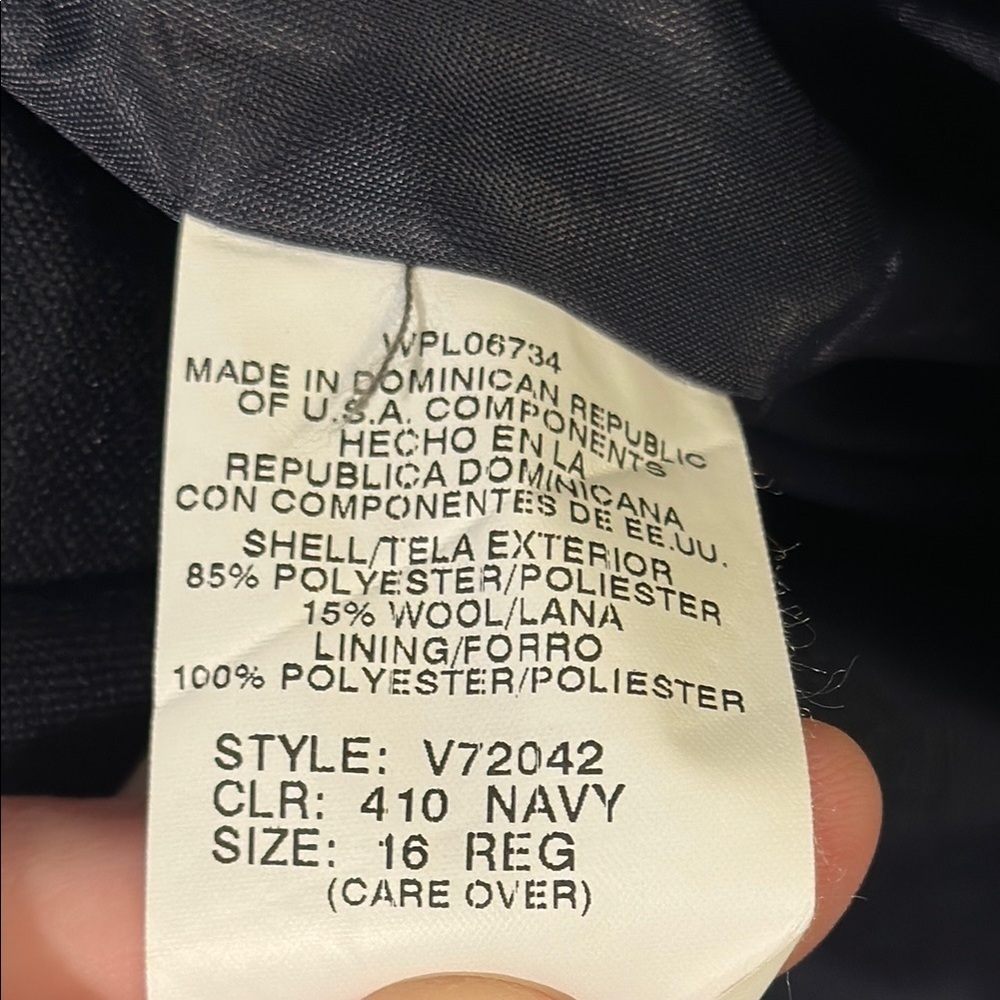 Van Heusen Kids Navy Sport Coat with Notched Lapels Size Y16 - Picture 3 of 11
